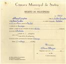 Registo de velocípede com o nº 9791, em nome de Manuel Gonçalves, morador em Carenque.