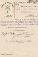 Ofício do Coronel do Regimento de Artilharia Ligeira, José Jorge Ferreira da Silva, ao Administrador do Concelho de Sintra, pedindo para que os cadernos de chamada dos praças domiciliados no concelho de Sintra, pertencentes a esta unidade afim de serem atualizados.