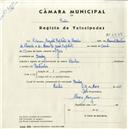 Registo de velocípede de marca Flecha, com o nº 5238, em nome de Silvano Augusto Batista de Almeida, morador em Queluz.