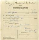 Registo de velocípede de marca Raio, com o nº 6888, em nome de João Mendes, morador em Mem Martins.
