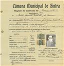 Registo de matricula de velocipedista em nome de Nestor Martins Timóteo , morador no Cacém, com o nº de inscrição 716.