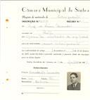 Registo de matricula de velocipedista em nome de Ruy de Lima Mendes, morador em Sintra, com o nº de inscrição 6552.