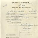Registo de velocípede de marca Oriental, com o nº 4346, em nome de Ventura Adão, morador em Rebanque.