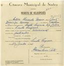 Registo de velocípede de marca Nacional, com o nº 8019, em nome de António Miranda Mauro, morador em Santa Susana.