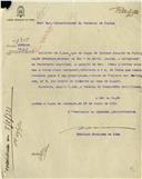 Ofício dirigido ao Administrador do Concelho de Sintra, proveniente do Presidente da Comissão Administrativa da Câmara Municipal de Lisboa, Henrique Linhares de Lima, solicitando a intimação de Joaquim da Purificação Descalço, morador em Queluz, a pagar a quantia de 14$25 centavos, referente a 2m de faixa que mandou levantar junto à sua propriedade, sita na Travessa dos Serradores, nº 4, para reparar o cano de esgoto.