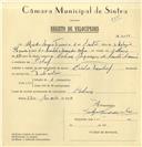 Registo de velocípede de marca Cicles Pombal, com o nº 7098, em nome de Alfredo [...] Pereira dos Santos, morador em Cabriz.