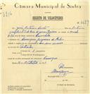 Registo de velocípede com o nº 6689, em nome de João António Conto, morador em Carenque.