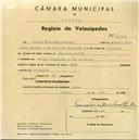 Registo de velocípede de marca Azur, com o nº 4669, em nome de Carlos Francisco Courela, morador em Cacém.