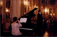 Concerto com Maria João Pires e Rufus Müller, durante o festival de música de Sintra, na sala da música do Palácio Nacional de Queluz.