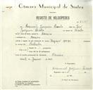 Registo de velocípede de marca Expresso, com o nº 8421, em nome de Raimundo Joaquim Rosado, morador em Maceira.