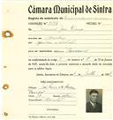 Registo de matricula de carroceiro de 2 ou mais animais em nome de Manuel João Lima, morador em Odrinhas, com o nº de inscrição 2099.
