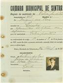 Registo de matricula de velocipedista em nome de Miguel dos Reis, morador no Linhó, com o nº de inscrição 1118.