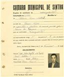 Registo de matricula de velocipedista em nome de António Nunes Subtil, morador em Casas Novas, com o nº de inscrição 1882.