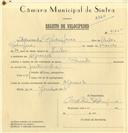 Registo de velocípede de marca Barata, com o nº 7135, em nome de Eduardo Rodrigues, morador em Algueirão.