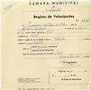 Registo de velocípede de marca Veleda, com o nº 2214, em nome de Joaquim Caetano da Silva, morador em Ral.