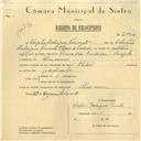 Registo de velocípede de marca Eten, com o nº 6094, em nome de Virgílio Rodrigues Pimenta, morador em Almornos.