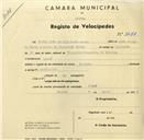 Registo de velocípede de marca Invicta, com o nº 3581, em nome de Pedro João da Conceição Costa, morador em Linhó.