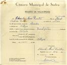 Registo de velocípede de marca Famel-Vitória, com o nº 10083, em nome de Eduardo Maria Timóteo, morador em Cortezia.