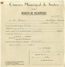 Registo de velocípede de marca Oriental, com o nº 6875, em nome de Alex Cheroux, morador em Vale de Lobos.