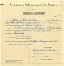 Registo de velocípede de marca Cuciolo, com o nº 7293, em nome de Alfredo das Dores Barbosa, morador em D. Maria, Almargem do Bispo.