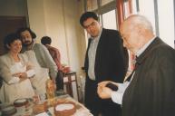 Visita de Rui Pereira, vereador da Câmara Municipal, acompanhado por Maria Conceição Carvalho e Maria João Figueiredo, à Escola de Formação Profissional.