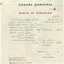 Registo de velocípede de marca The Union, com o nº 4317, em nome de Francisco Lopes Mendes, morador em Praia das Maçãs.