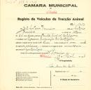 Registo de um veiculo de duas rodas tirado por um animal de espécie asinina destinado a transporte de mercadorias em nome de João António Francisco, morador em Maceira, Montelavar.