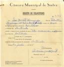 Registo de velocípede de marca Vilar com motor Cuciolo, com o nº 7176, em nome de José Carlos Domingos, morador em Fontanelas.