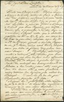 Carta dirigida a Inácio Pedro Quintela proveniente de Durry Mellisha de Visme a propósito do transporte de mercadorias de Cádis.