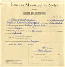 Registo de velocípede com o nº 7951, em nome de Fernando Duarte Epifânio, morador em Carenque.
