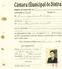 Registo de matricula de carroceiro de 2 ou mais animais em nome de Domingos Duarte Bispo, morador na Tojeira, com o nº de inscrição 2091.