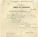 Registo de velocípede de marca Helios, com o nº 674, em nome das Companhias Reunidas de Gás e Eletricidade, com sucursal em Banzão.