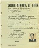 Registo de matricula de velocipedista em nome de Luís Francisco, morador em Sintra, com o nº de inscrição 1811.