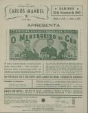 Programa do filme "O Mensageiro do Céu" realizado por Henry Koster com a participação de Cary Grant, David Niven e Loretta Young.
