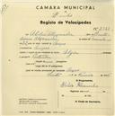 Registo de velocípede de marca Elgin, com o nº 2363, em nome de Abílio Alexandre, morador em Anços.