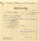 Registo de velocípede de marca Famel, com o nº 7901, em nome de Vítor José Névoa, morador em Sintra.