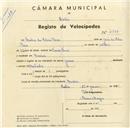 Registo de velocípede de marca James, com o nº 4988, em nome de Carlos da Silva Pires, morador em Queluz.