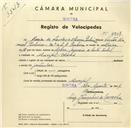 Registo de velocípede com o nº 3207, em nome de Maria de Lourdes de Oliveira Pinheiro, morador em Mucifal.