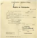 Registo de velocípede de marca Cicles R.P., com o nº 2555, em nome de Artur dos Santos Isidoro, morador em Odrinhas.