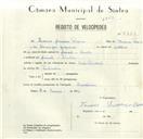 Registo de velocípede de marca Pombal, com o nº 8668, em nome de Firmino Lourenço Pereira, morador em Lourel.