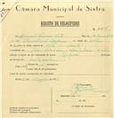 Registo de velocípede de marca Rapid,  com o nº 6324, em nome de Manuel Faisca Neto, morador em Pero Pinheiro.