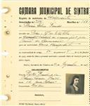 Registo de matricula de velocipedista em nome de Maria Elsa Prendi, moradora em Belas, com o nº de inscrição 2114.