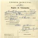 Registo de velocípede de marca Cycles Pombal, com o nº 4078, em nome de Ernesto Domingues Rosa, morador em Lameiras.