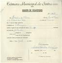 Registo de velocípede com o nº 4807, em nome de Marcelino de Oliveira, morador em Albarraque.