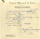 Registo de velocípede de marca Cuciolo, com o nº 9757, em nome de Augusto Francisco Porfirio Camarinha, morador em Carenque.