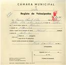 Registo de velocípede de marca Nacional, com o nº 3616, em nome de Francisco Manuel Pedro, morador em Alvarinhos.