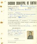 Registo de matricula de carroceiro de 2 ou mais animais em nome de Domingos Francisco Lourenço, morador em Negrais, com o nº de inscrição 1923.