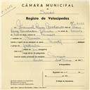 Registo de velocípede com o nº 4132, em nome de Manuel Luís Corredoura, morador em Maceira.