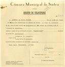 Registo de velocípede de marca "Bartolomeu", com o nº 7662, em nome de António da Silva Filipe, morador em Ranholas.