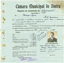 Registo de matricula de velocipedista em nome de Manuel Lopes, morador em Ponte Carenque, com o nº de inscrição 799.